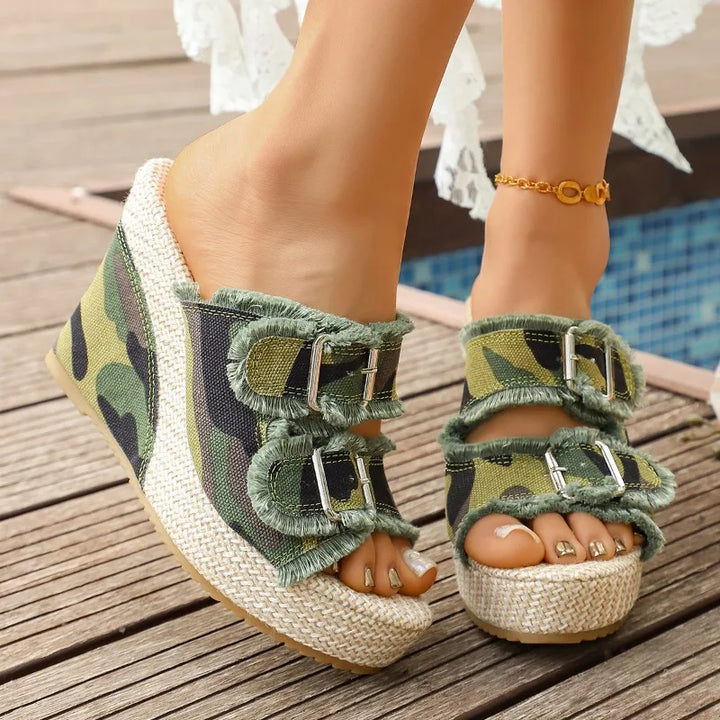 Riviera Denim Wedges