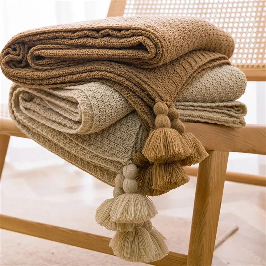Tranquil Haven Knitted Throw Blanket