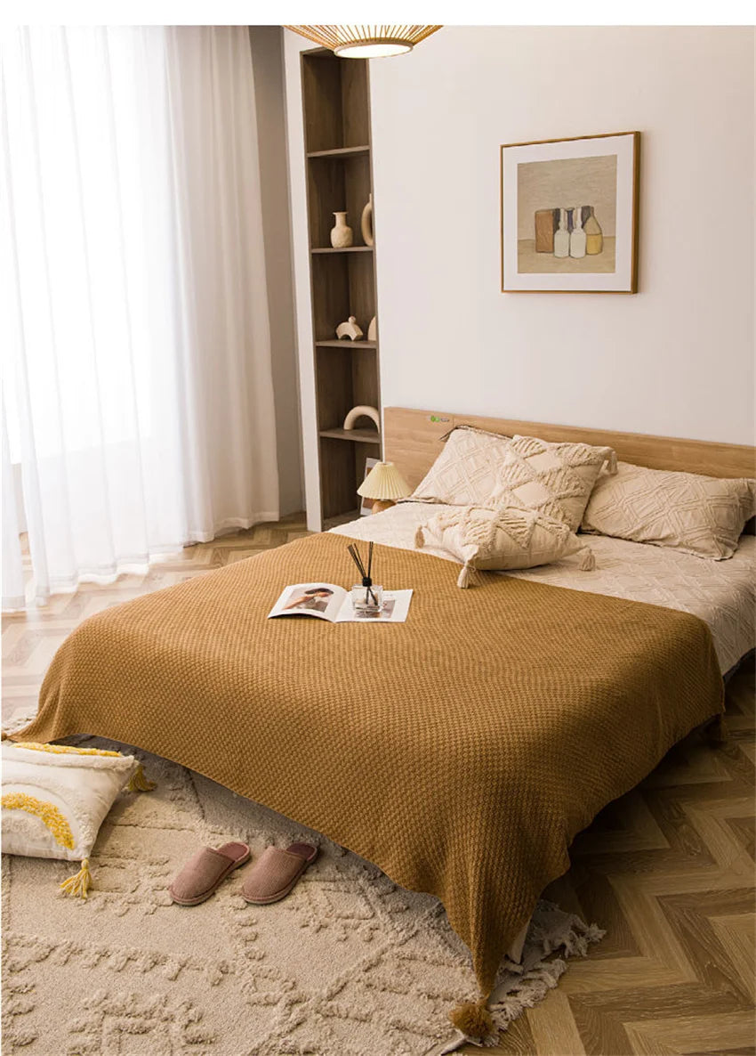 Tranquil Haven Knitted Throw Blanket