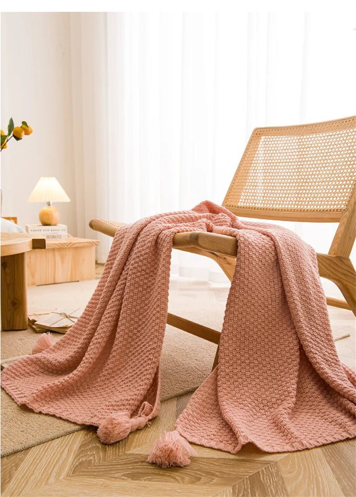 Tranquil Haven Knitted Throw Blanket
