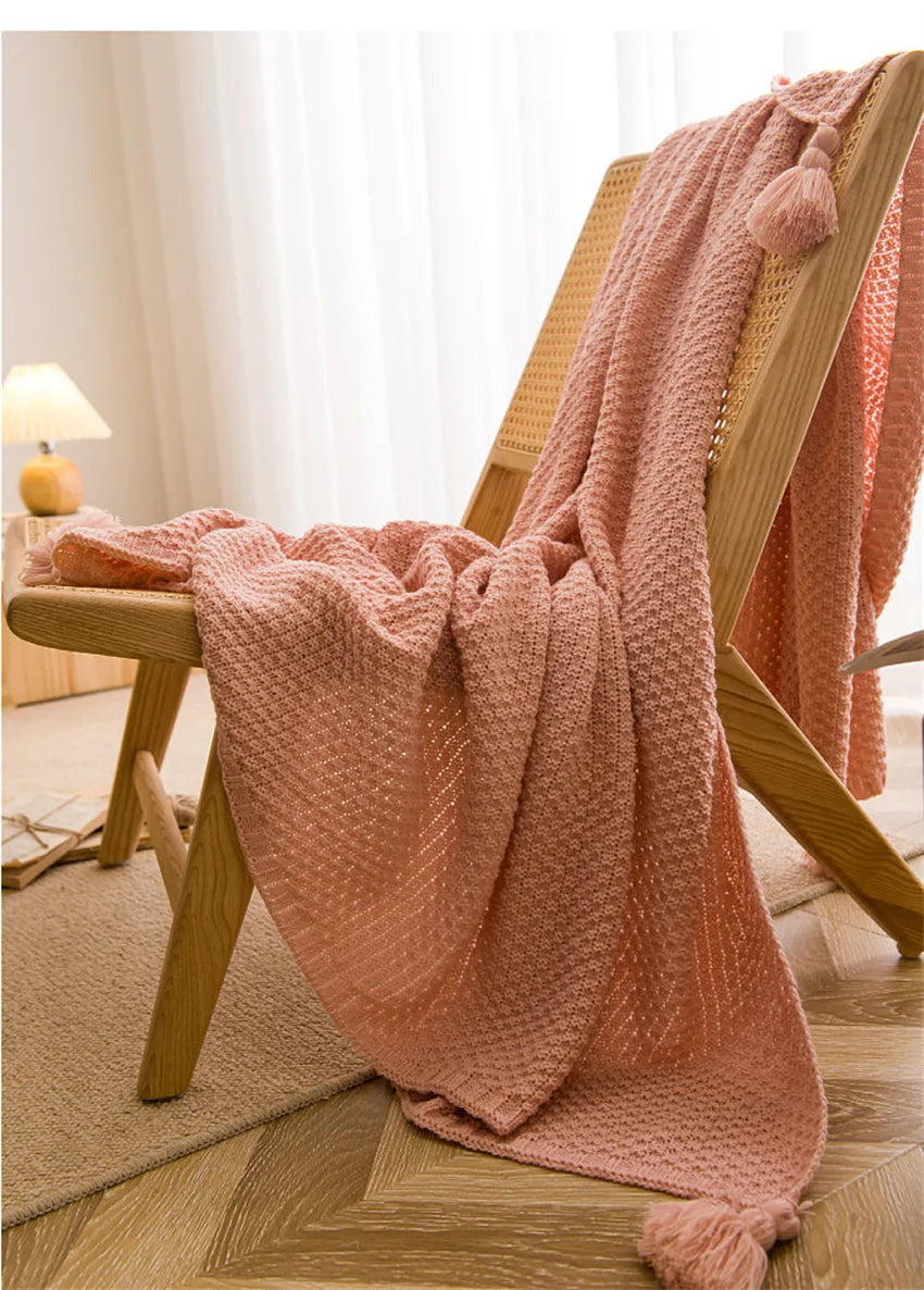 Tranquil Haven Knitted Throw Blanket