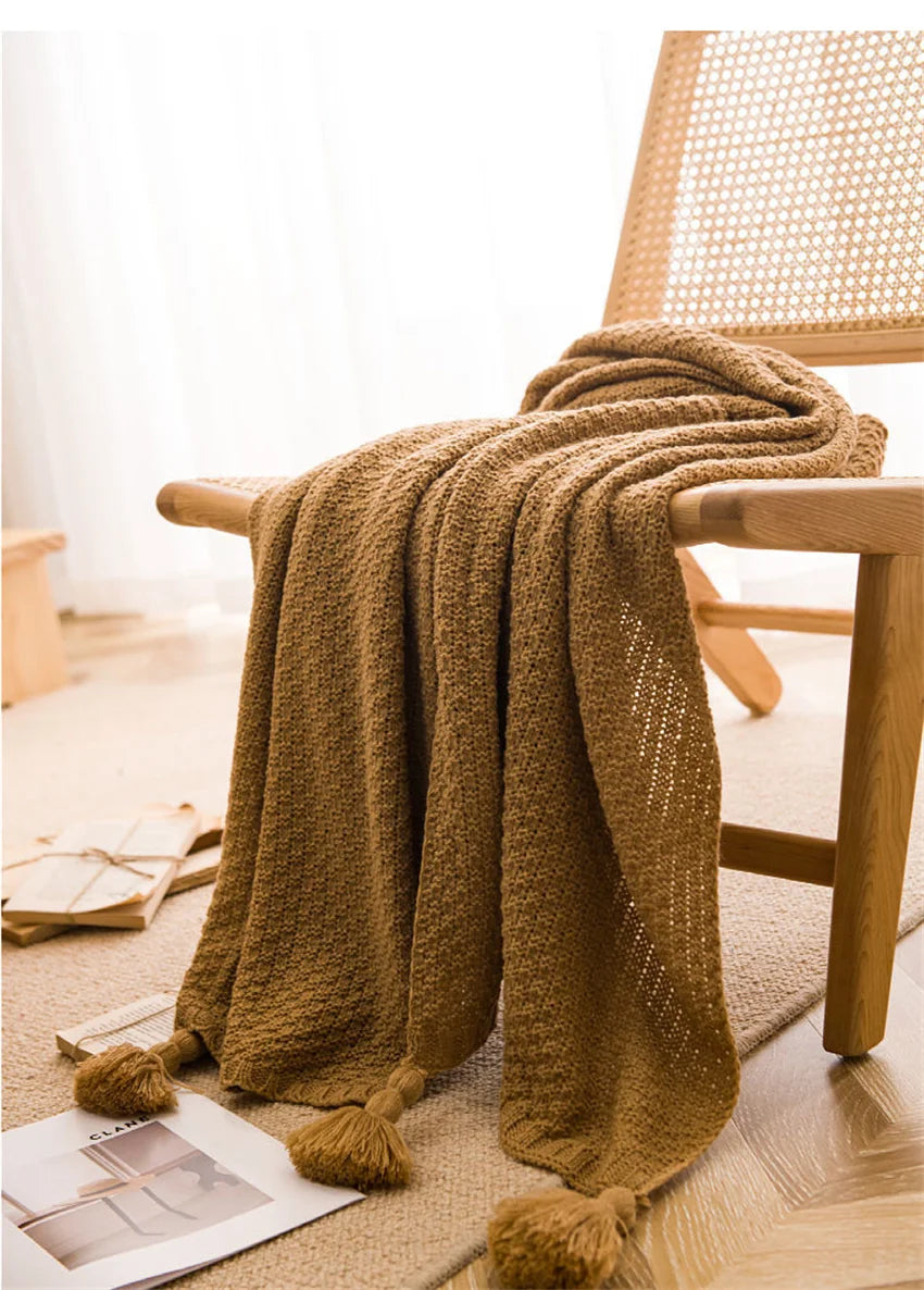 Tranquil Haven Knitted Throw Blanket