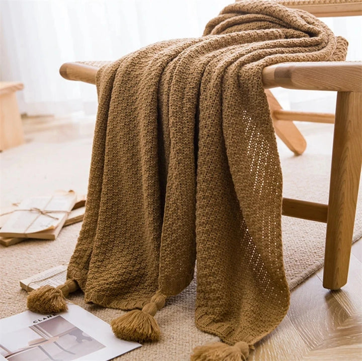 Tranquil Haven Knitted Throw Blanket
