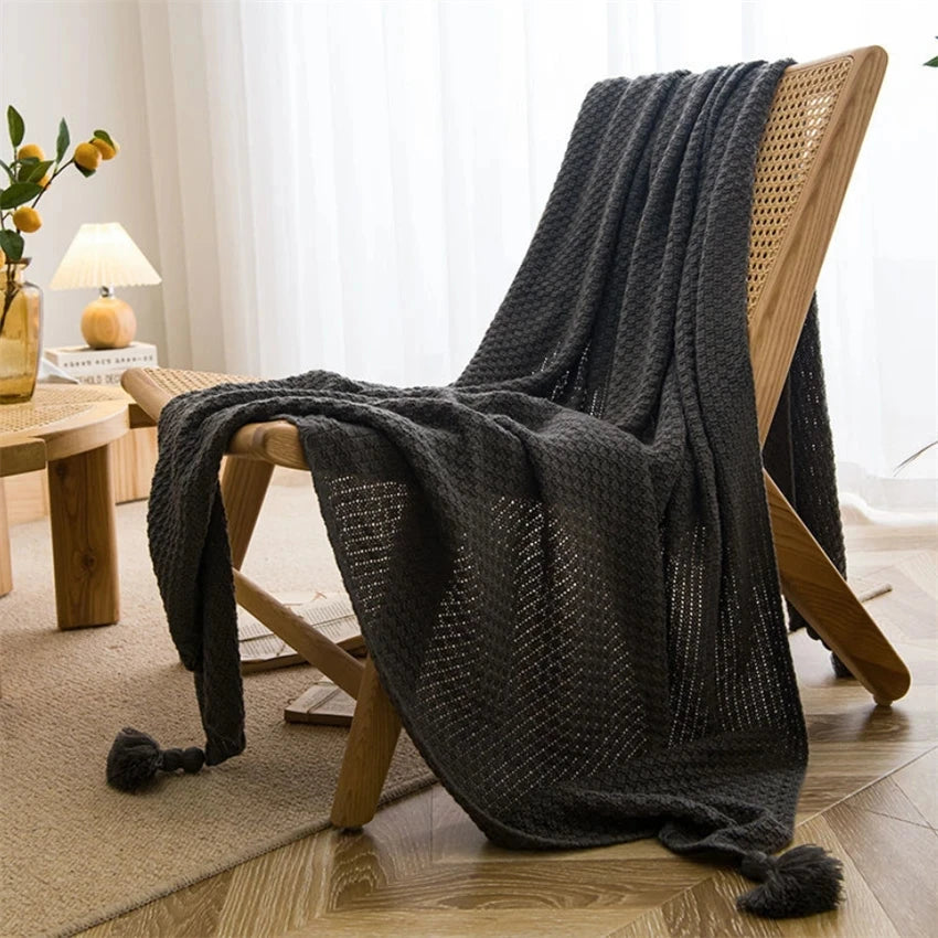 Tranquil Haven Knitted Throw Blanket