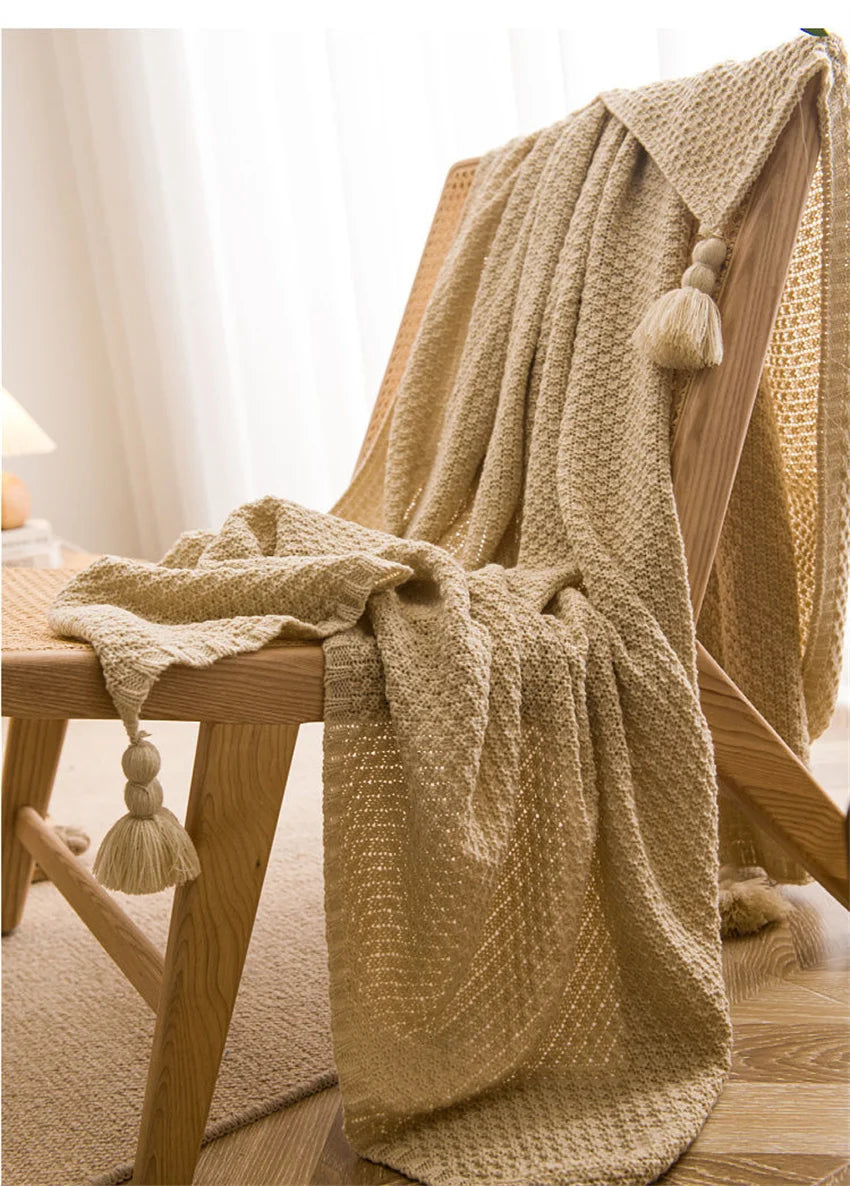 Tranquil Haven Knitted Throw Blanket