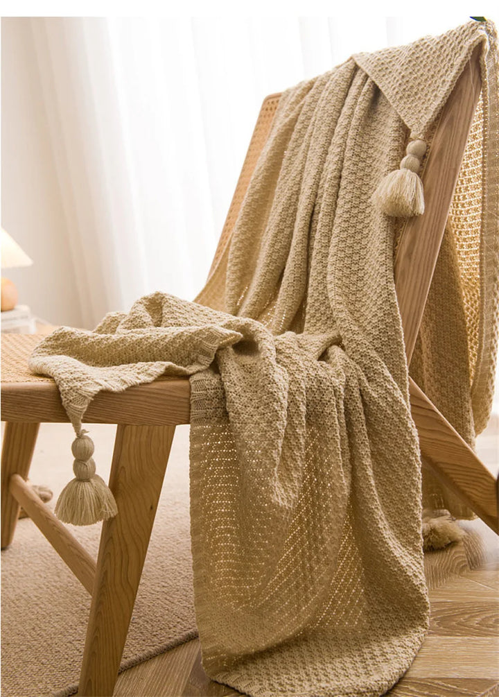 Tranquil Haven Knitted Throw Blanket