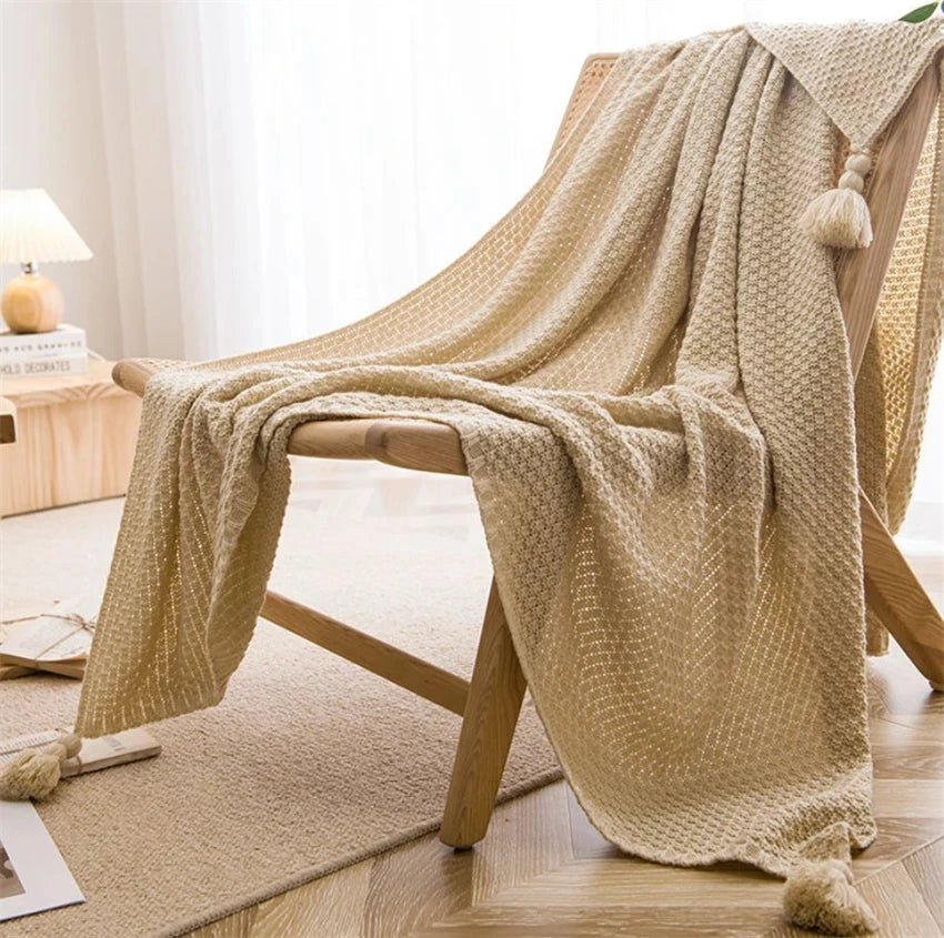Tranquil Haven Knitted Throw Blanket