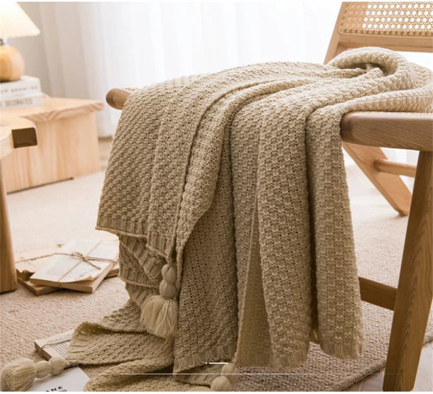 Tranquil Haven Knitted Throw Blanket
