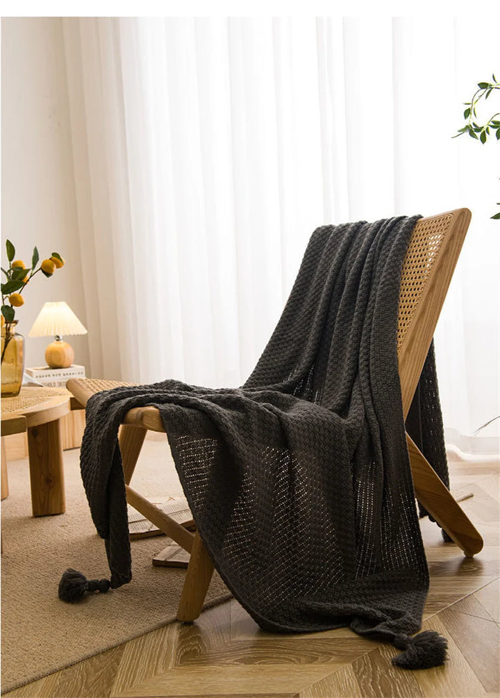 Tranquil Haven Knitted Throw Blanket