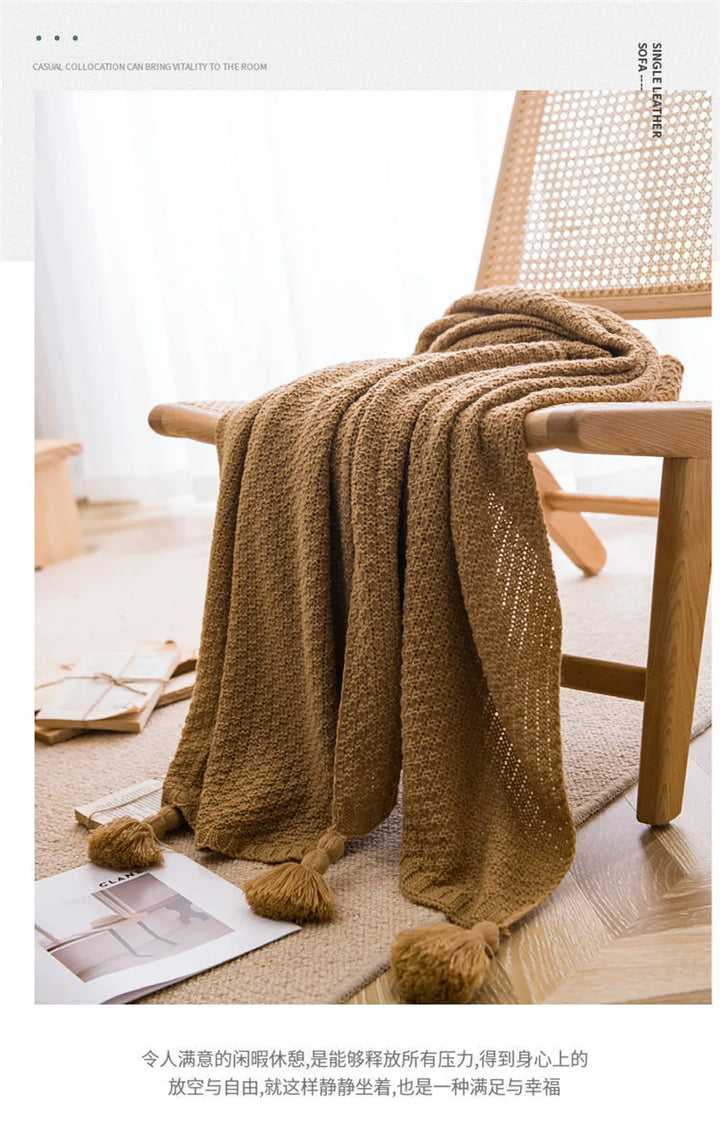 Tranquil Haven Knitted Throw Blanket